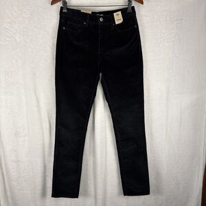Levis Pants Women 29x30 Black Corduroy 311 Shaping Skinny Hypersoft Mid Rise NWT